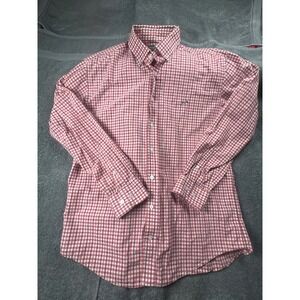 Southern Point Co The Hadley Men's Large Red Gingham Button Down Long Sleeve